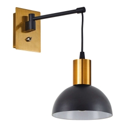 Φωτιστικό Τοίχου - Απλίκα Adept 77-8361 15x27,5x35cm 1xE27 60W Black-Gold Homelighting