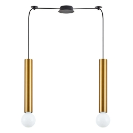 Φωτιστικό Οροφής - Τοίχου Adept Tube 77-8681 30x5,5x300cm 2xE27/GU10 60W Black-Gold Homelighting