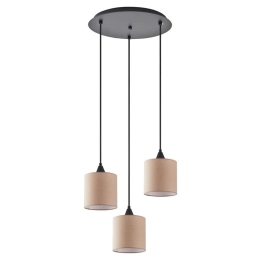 Φωτιστικό Οροφής Κρεμαστό Adept 77-9020 35x300cm 3xE27 60W Brown Homelighting Μέταλλο,Ύφασμα