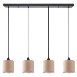 Φωτιστικό Οροφής - Ράγα Adept 77-9023 85x300cm 4xE27 60W Black-Brown Homelighting Μέταλλο,Ύφασμα