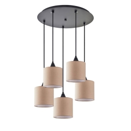 Φωτιστικό Οροφής Κρεμαστό Adept 77-9029 40x300cm 4xE27 60W Brown Homelighting Μέταλλο,Ύφασμα