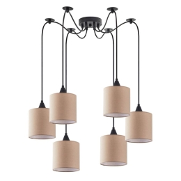 Φωτιστικό Οροφής Κρεμαστό Adept 77-9026 50x300cm 6xE27 60W Brown Homelighting Ύφασμα