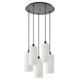 Φωτιστικό Οροφής Κρεμαστό Adept Tube 77-9005 40x300cm 5xE27 60W White Homelighting Γυαλί