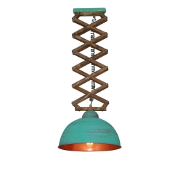 Φωτιστικό Οροφής Κρεμαστό Up-Down Worn 77-3097 60x100cm E27 60W Copper-Green Cement Homelighting Μέταλλο