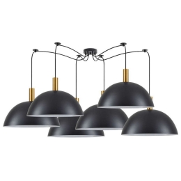 Φωτιστικό Οροφής Adept Tube 77-8593 Φ50x31,5cm 6xE27 60W Black-Gold Homelighting