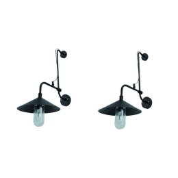 Φωτιστικό Τοίχου Dim (Σετ 2Τμχ) 77-8862 20x37x53cm 1xE14 60W Black Homelighting
