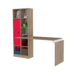 Γραφείο Με Βιβλιοθήκη Opus Sonoma-Pink HM2242.04 140x60x169 εκ.