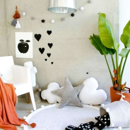 Χαλί Παιδικό Bubbly Στρόγγυλο Απαλό Γκρι Lorena Canals 120X120cm Round