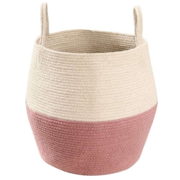 Καλάθι Αποθήκευσης με Χειρολαβές Zoco LOR-BSK-ZOCO-ASH Ash Rose-Natural 30X30Χ35Cm Lorena Canals Βαμβάκι