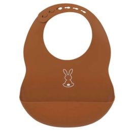 Σαλιάρα Silicon N877060 Σιλικόνη 20x27cm Terracotta Nattou Σιλικόνη