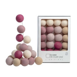 Γιρλάντα L'Original Με 20 Φωτάκια Bastille CP04522 Led Φ7cm Pink-Beige Cousin Paul Πολυέστερ