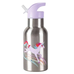 Μπουκάλι Νερού Μονόκεροι BER-3810639 400ml Φ7x19cm Inox-Purple Crocodile Creek Ανοξείδωτο Ατσάλι