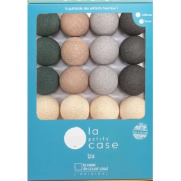 Γιρλάντα Marcel CP05267 Με 16 Φωτάκια Φ5,5cm Anthracite-Beige La Case De Cousin Paul Πολυέστερ