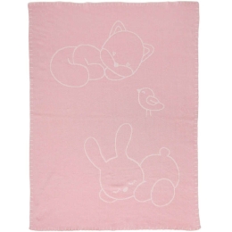 Κουβερτάκι Βρεφικό Πλεκτό N485340 75x100cm Pink-Beige Nattou Αγκαλιάς 75x100cm Πολυέστερ