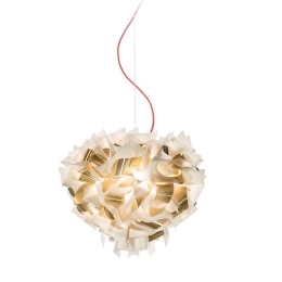 Φωτιστικό Οροφής Veli Aurea Medium 2x12W E27 Led 42x36cm Με Κόκκινο Καλώδιο White-Gold Slamp