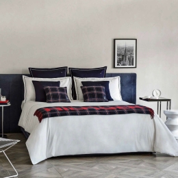 Παπλωματοθήκη Arthur 240x220cm White-Navy Tommy Hilfiger Υπέρδιπλo 100% Βαμβακοσατέν