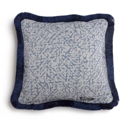 Μαξιλαροθήκη Διακοσμητική Athos Trimming Blue-Grey Aslanis Home 45X45 Βαμβάκι-Chenille