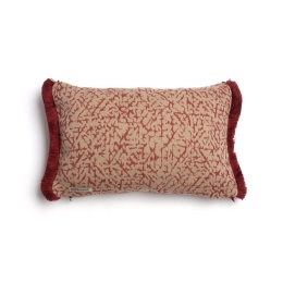 Μαξιλαροθήκη Διακοσμητική Athos Trimming Bordo-Beige Aslanis Home 30X50 Βαμβάκι-Chenille