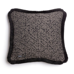 Μαξιλαροθήκη Διακοσμητική Athos Trimming Choco-Black Aslanis Home 45X45 Βαμβάκι-Chenille