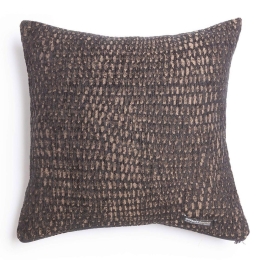 Μαξιλαροθήκη Διακοσμητική Ismaros Classic Black-Choco Aslanis Home 45X45 Βαμβάκι-Chenille