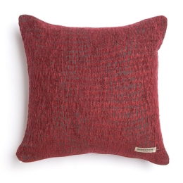 Μαξιλαροθήκη Διακοσμητική Ismaros Classic Bordo-Grey Aslanis Home 45X45 Βαμβάκι-Chenille