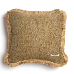 Μαξιλαροθήκη Διακοσμητική Ismaros Trimming Olive-Beige Aslanis Home 45X45 Βαμβάκι-Chenille