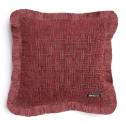 Μαξιλαροθήκη Διακοσμητική New Maze Trimming Bordo Aslanis Home 45X45 Βαμβάκι-Chenille