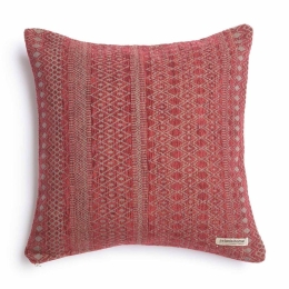 Μαξιλαροθήκη Διακοσμητική Olympos Classic Bordo-Grey Aslanis Home 45X45 Βαμβάκι-Chenille