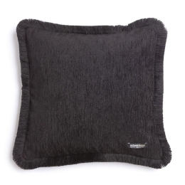 Μαξιλαροθήκη Διακοσμητική Plain 4 Seasons Trimming Black Aslanis Home 45X45 Βαμβάκι-Chenille