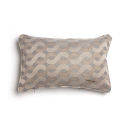 Μαξιλαροθήκη Διακοσμητική Pinovo Ραφή Γκανς Beige-Grey Aslanis Home 30X50 Βαμβάκι-Chenille