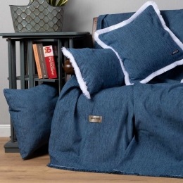 Ριχτάρι Four Seasons Blue Jean Aslanis Home Τετραθέσιο 180x350cm Βαμβάκι-Chenille