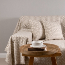 Ριχτάρι Vermio Sand-Ecru Aslanis Home Πολυθρόνα 180x180cm Βαμβάκι-Polycotton