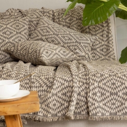 Ριχτάρι Akritas Beige-Sand Aslanis Home Πολυθρόνα 180x180cm Βαμβάκι-Polycotton