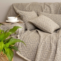 Ριχτάρι Akritas Spaghi-Grey Aslanis Home Διθέσιο 180x250cm Βαμβάκι-Polycotton