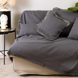 Ριχτάρι Atheras Graphite Aslanis Home Διθέσιο 180x250cm Βαμβάκι-Πολυέστερ