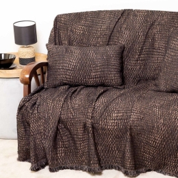 Ριχτάρι Ismaros Black-Choco Aslanis Home Τριθέσιο 180x300cm Βαμβάκι-Polycotton