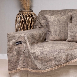 Ριχτάρι Kedros Sand-Brown Aslanis Home Τριθέσιο 180x300cm Βαμβάκι-Πολυέστερ