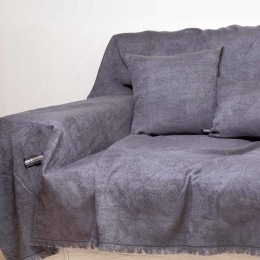 Ριχτάρι Kedros Anthracite-Black Aslanis Home Τετραθέσιο 180x350cm Βαμβάκι-Πολυέστερ