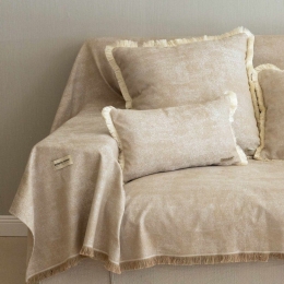 Ριχτάρι Kedros Beige-Ecru Aslanis Home Διθέσιο 180x250cm Βαμβάκι-Πολυέστερ