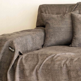 Ριχτάρι Kedros Beige-Brown Aslanis Home Πολυθρόνα 180x180cm Βαμβάκι-Πολυέστερ