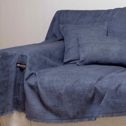 Ριχτάρι Kedros Blue-Black Aslanis Home Διθέσιο 180x250cm Βαμβάκι-Πολυέστερ