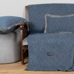 Ριχτάρι New Maze Blue Aslanis Home Τριθέσιο 180x300cm Βαμβάκι-Polycotton