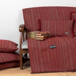 Ριχτάρι Olympos Bordo-Grey Aslanis Home Πολυθρόνα 180x180cm Βαμβάκι-Chenille