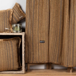 Ριχτάρι Olympos Gold-Choco Aslanis Home Πολυθρόνα 180x180cm Βαμβάκι-Chenille