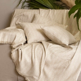 Ριχτάρι Onia Sand-Ecru Aslanis Home Τριθέσιο 180x300cm Βαμβάκι-Polycotton