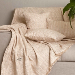 Ριχτάρι Onia Beige-Ecru Aslanis Home Τετραθέσιο 180x350cm Βαμβάκι-Polycotton