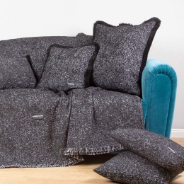 Ριχτάρι Parnassos Black-Grey Aslanis Home Τριθέσιο 180x300cm Βαμβάκι-Polycotton