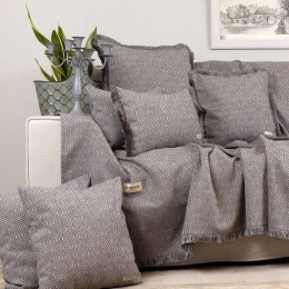 Ριχτάρι Panion Anthracite-Grey Aslanis Home Τετραθέσιο 180x350cm Βαμβάκι-Polycotton