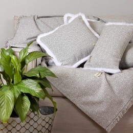 Ριχτάρι Panion Grey-Sugar Aslanis Home Τριθέσιο 180x300cm Βαμβάκι-Polycotton