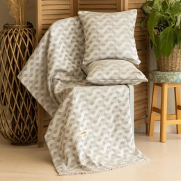 Ριχτάρι Pinovo Grey Aslanis Home Τριθέσιο 180x300cm Βαμβάκι-Πολυέστερ